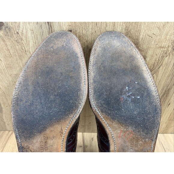 Allen Edmonds McAllister Burgundy Leather Wingtip Oxford Shoes  Mens Size 12 B - Picture 12 of 16